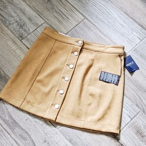 NWT Forever 21 camel suede mini skirt L